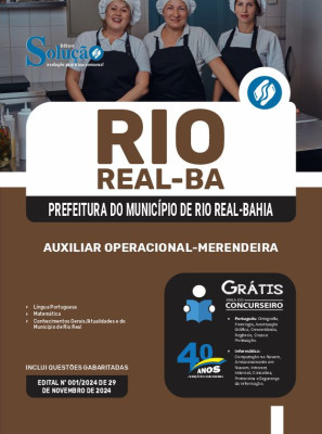 Apostila Prefeitura de Rio Real - BA 2024 - Auxiliar Operacional - Merendeira - Imagem 3