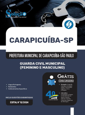 Apostila Prefeitura de Carapicuíba - SP 2024 - Guarda Civil Municipal (Feminino e Masculino) - Imagem 3