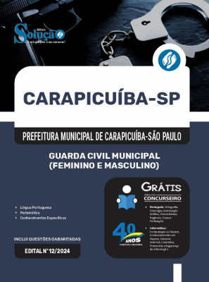 Apostila Prefeitura de Carapicuíba - SP em PDF 2024 - Guarda Civil Municipal (Feminino e Masculino) - Imagem 1