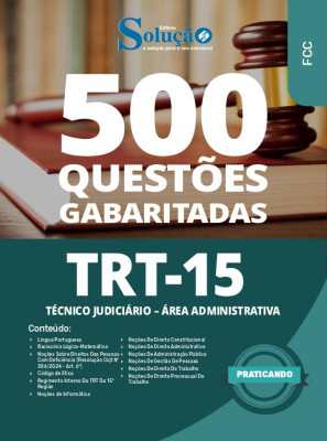 Caderno de Questões TRT 15 - Técnico Judiciário - Área Administrativa - 500 Questões Gabaritadas - Imagem 2