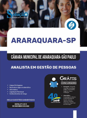 Apostila Câmara de Araraquara - SP 2024 - Analista em Gestão de Pessoas - Imagem 3