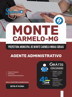 Apostila Prefeitura de Monte Carmelo - MG 2024 - Agente Administrativo - Imagem 3