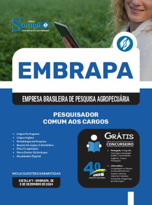 Apostila EMBRAPA em PDF 2024 - Pesquisador - Comum aos Cargos - Imagem 1