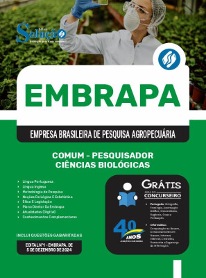 Apostila EMBRAPA 2024 - Comum - Pesquisador - Ciências Biológicas - Área 4 - Imagem 3