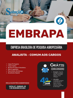 Apostila EMBRAPA em PDF 2024 - Analista - Comum aos Cargos - Imagem 1