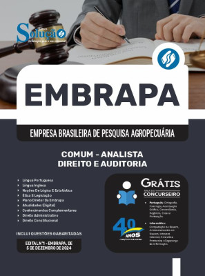 Apostila EMBRAPA em PDF 2024 - Comum - Analista - Direito e Auditoria - Área 6 - Imagem 1