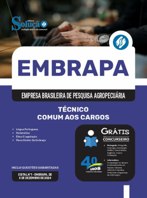 Apostila EMBRAPA em PDF 2024 - Técnico - Comum aos Cargos - Imagem 1