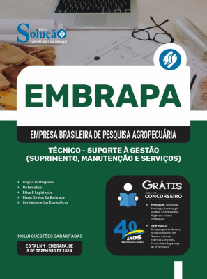 Apostila EMBRAPA 2024 - Técnico - Suporte à Gestão (Suprimento, Manutenção e Serviços) - Imagem 3