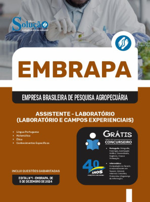 Apostila EMBRAPA 2024 - Assistente - Laboratório (Laboratório e Campos Experienciais) - Imagem 3