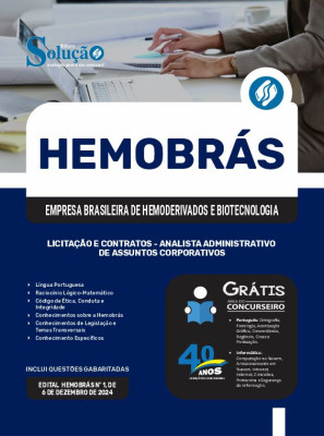 Apostila Hemobrás 2024 - Licitação E Contratos - Analista Administrativo De Assuntos Corporativos - Imagem 3