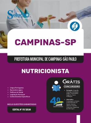 Apostila Prefeitura de Campinas - SP 2024 - Nutricionista - Imagem 3