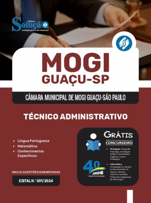 Apostila Câmara de Mogi Guaçu - SP 2024 - Técnico Administrativo - Imagem 3