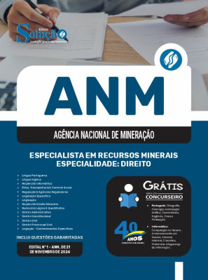 Apostila ANM 2024 - Especialista em Recursos Minerais - Especialidade: Direito - Imagem 3