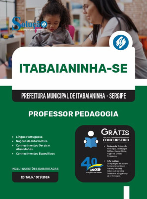 Apostila Prefeitura de Itabaianinha - SE em PDF 2024 - Professor Pedagogia - Imagem 1