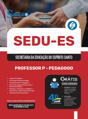 Apostila SEDU-ES 2024 - Professor P - Pedagogo - Imagem 3