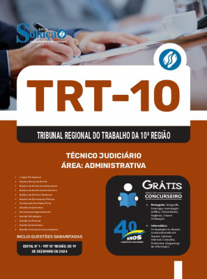 Apostila TRT-10 2024 -  Técnico Judiciário - Área: Administrativa - Imagem 3