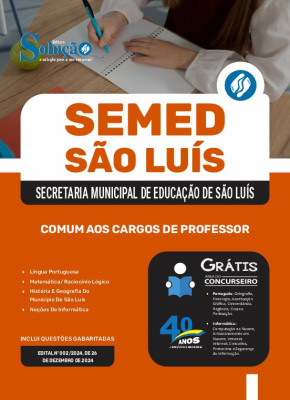 Apostila SEMED 2025 em PDF - Comum aos cargos de Professor - Imagem 1