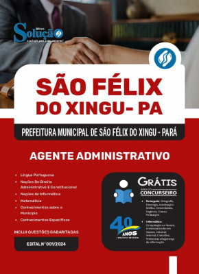 Apostila Prefeitura de São Félix do Xingu - PA 2025 - Agente Administrativo - Imagem 3