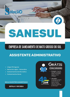 Apostila SANESUL - MS - Assistente Administrativo - Imagem 3