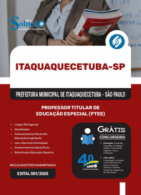 Apostila Prefeitura de Itaquaquecetuba - SP - Professor Titular de Educação Especial (PTEE) - Imagem 3