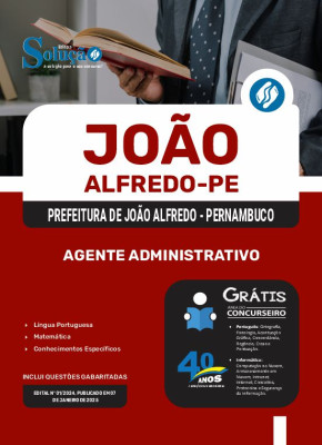 Apostila Prefeitura de João Alfredo - PE 2025 - Agente Administrativo - Imagem 3