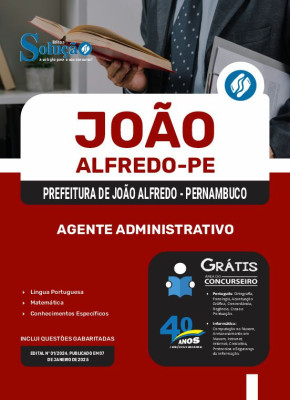 Apostila Prefeitura de João Alfredo - PE em PDF 2025 - Agente Administrativo - Imagem 1