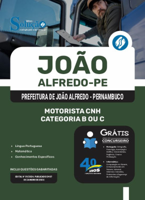 Apostila Prefeitura de João Alfredo - PE 2025 - Motorista CNH Categoria B ou C - Imagem 3