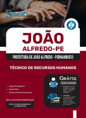 Apostila Prefeitura de João Alfredo - PE 2025 - Técnico de Recursos Humanos - Imagem 3