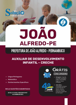 Apostila Prefeitura de João Alfredo - PE 2025 - Auxiliar de Desenvolvimento Infantil - Creche - Imagem 3