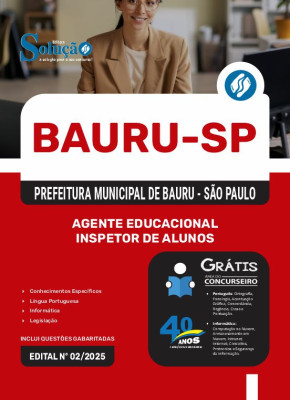 Apostila Prefeitura de Bauru - SP 2025 - Agente Educacional - Inspetor de Alunos - Imagem 3