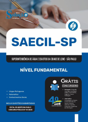 Apostila SAECIL em PDF 2025 - Nível Fundamental: Agente Operacional, Oficial de Manutenção, Operador de Equipamentos e Operador de Redes - Imagem 1