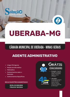 Apostila Câmara de Uberaba - MG 2025 - Agente Administrativo - Imagem 3