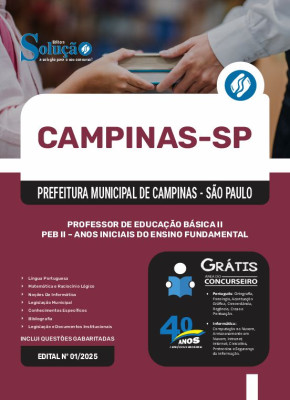 Apostila Prefeitura de Campinas - SP 2025 - Professor de Educação Básica II - PEB II - Anos Iniciais do Ensino Fundamental - Imagem 3