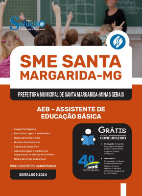 Apostila SME Santa Margarida - MG 2025 - AEB - Assistente de Educação Básica - Imagem 3