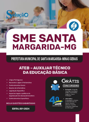 Apostila SME Santa Margarida - MG 2025 - ATEB - Auxiliar Técnico da Educação Básica - Imagem 3