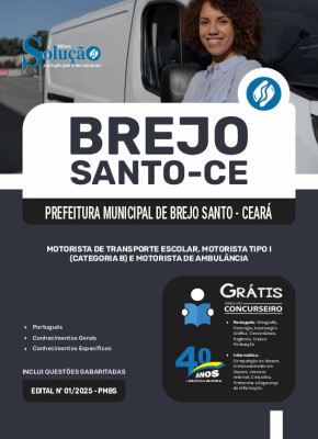 Apostila Prefeitura de Brejo Santo - CE 2025 - Motorista de Transporte Escolar, Motorista Tipo I (Categoria B) e Motorista de Ambulância - Imagem 3