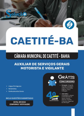 Apostila Câmara de Caetité - BA 2025 - Auxiliar de Serviços Gerais, Motorista e Vigilante - Imagem 3