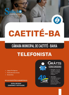 Apostila Câmara de Caetité - BA 2025 - Telefonista - Imagem 3