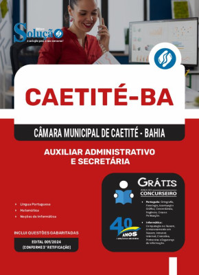 Apostila Câmara de Caetité - BA 2025 - Auxiliar Administrativo e Secretária - Imagem 3