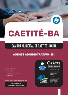 Apostila Câmara de Caetité - BA 2025 - Agente Administrativo I e II - Imagem 3