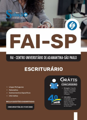 Apostila FAI-SP 2025 - Escriturário - Imagem 3