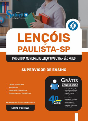 Apostila Prefeitura de Lençóis Paulista - SP 2025 - Supervisor de Ensino - Imagem 3