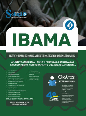 Apostila IBAMA em PDF 2025 - Analista Ambiental - Tema 1: Proteção, Conservação, Licenciamento, Monitoramento e Qualidade Ambiental - Imagem 1