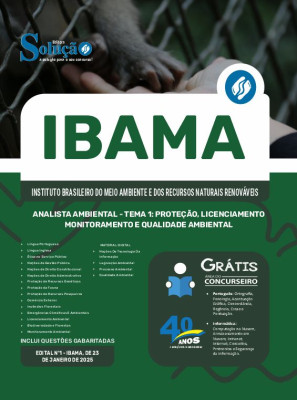 Apostila IBAMA em PDF 2025 - Analista Ambiental - Tema 1: Proteção, Licenciamento, Monitoramento e Qualidade Ambiental - Imagem 1