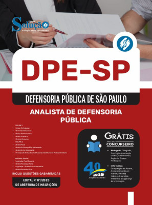 Apostila DPE-SP em PDF 2025 - Analista de Defensoria Pública - Imagem 1