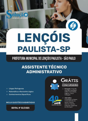 Apostila Prefeitura de Lençóis Paulista - SP 2025 - Assistente Técnico Administrativo - Imagem 3