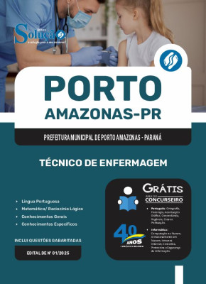 Apostila Prefeitura de Porto Amazonas - PR 2025 - Técnico de Enfermagem - Imagem 3