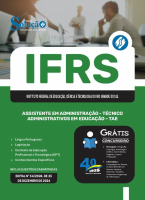 Apostila IFRS 2025 - Assistente em Administração - Técnico-Administrativos em Educação - TAE - Imagem 3