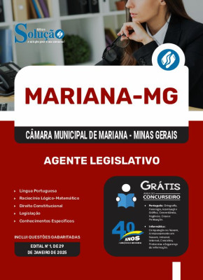 Apostila Câmara de Mariana - MG 2025 - Agente Legislativo - Imagem 3