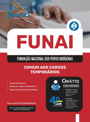 Apostila FUNAI em PDF 2025 - Comum aos Cargos - Temporários - Imagem 1